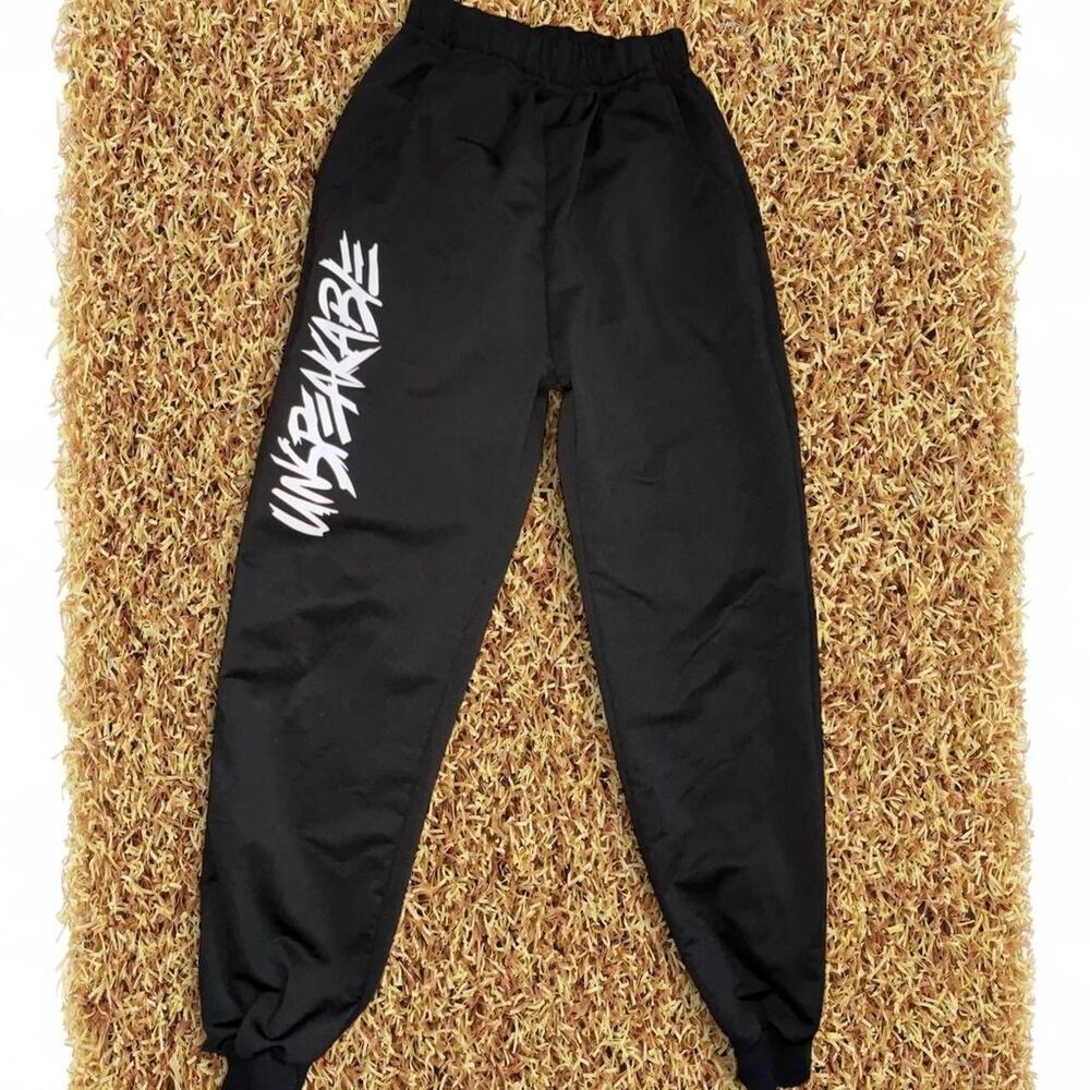 Youth S (No Tags) Unspeakable Merch black joggers with white logo #loungewear